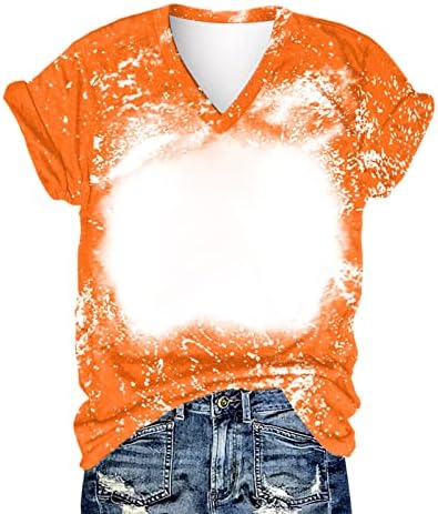 נשים חולצות טרנדי קיץ גרפי מודפס רופף קצר שרוול צווארון קומפי מפנק יומי טיז חולצות