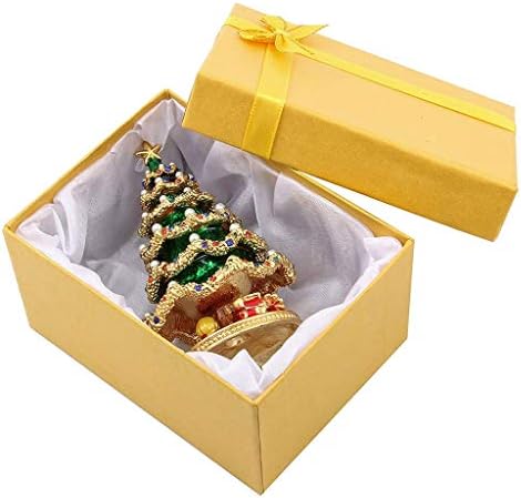 עץ חג המולד של Zyzmh - קישוט אמייל יהלום עץ חג המולד תיבת קישוט קופסת קופסה מתכתית לקישוט הבית