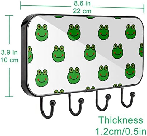 צפרדעים מצוירות קיר מעיל הדפסה קיר קיר, מתלה מעיל כניסה עם 4 חיבור לעיל מעיל גלימות ארנק חדר אמבטיה כניסה לחדר אמבטיה סלון