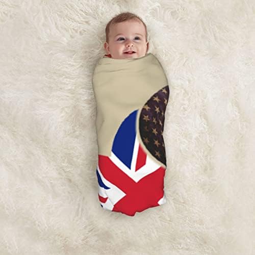 דגל בריטי ודגל אמריקאי שמיכה לתינוקות מקבלת שמיכה לעטיפת כיסוי חוט של תינוקות של תינוקות