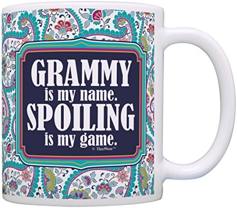 מתנה עבור סבתא גראמי הוא שלי שם קלקול הוא שלי משחק מתנה קפה ספל תה כוס פייזלי