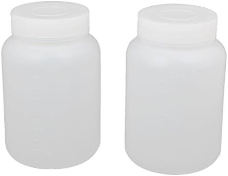 AEXIT 2 יחידות 500 מל בקבוע פלסטיק רחב פה רחב עגול חותם תוחם בקבוק דגימה מדגם תרבית תא צלוחית בקבוק לבן