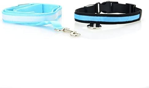 רצועת חיית מחמד בטיחותית LED וצווארון כלבים כחול גדול