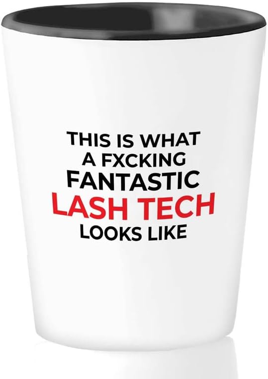 פליירי לנד הערכה כוס זריקה 1.5 עוז-מראה טכני לאש של פאנטסטיק-מתנה לקידום עבודה מצחיקה לאש טק מסקרה ילדה ריסים איפור מאהב קוסמטיקאית