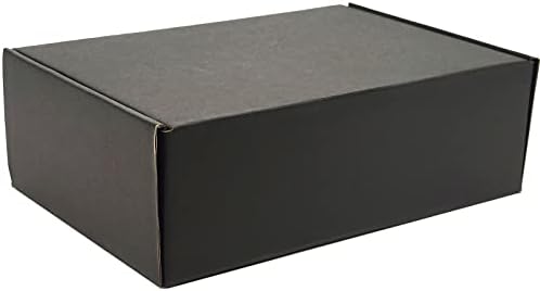 סניאואי קופסאות משלוח קטנות 9 על 6 על 3 קופסאות משלוח שחורות לאריזה סט עסקים קטנים של 25 קופסאות קרטון משובצות למשלוח דיוור