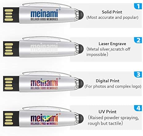 Meinami מותאם אישית כונן פלאש USB עט כסף כונן אגודל בהתאמה אישית מכונן מתכת מקל מזיכרון מותאם אישית 16GB 500 חבילה