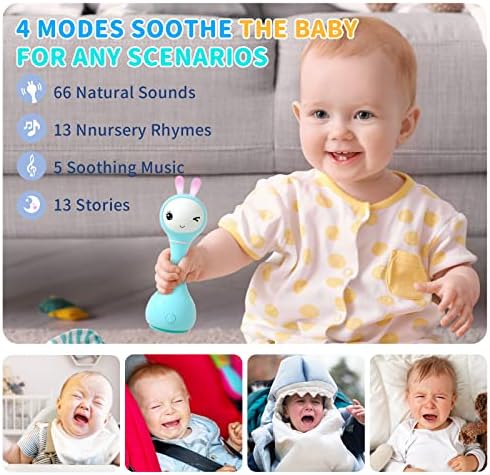 אלילו באני חוכמת תינוק צעצועי תינוק רעשן מוסיקלי אור-עד רעשנים, לעודד התפתחותית אבן דרך לתינוקות 0-24 חודשים תינוקות תינוקות
