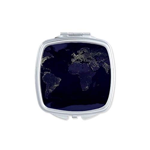 מסתורין חלל כדור הארץ אווירי מפת מראה נייד קומפקטי כיס איפור כפול צדדי זכוכית