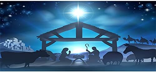 20 על 10 רגל לידה של ישו רקע חג המולד לילה אבוס סצנת המולד צללית רקע חוות אסם יציב נצרות צילום נכס סטודיו תא צילום אבזרי