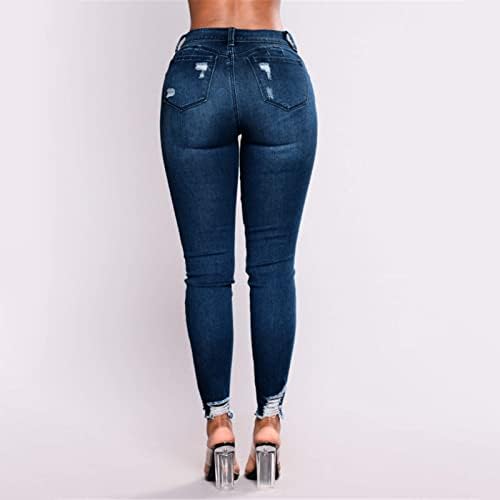 נשים בתוספת גודל הרמת גבוהה התחת מותניים מכנסיים ג 'ינס ג' ינס קרע נשים של ז ' אן בתוספת גודל חותלות עם כיסים