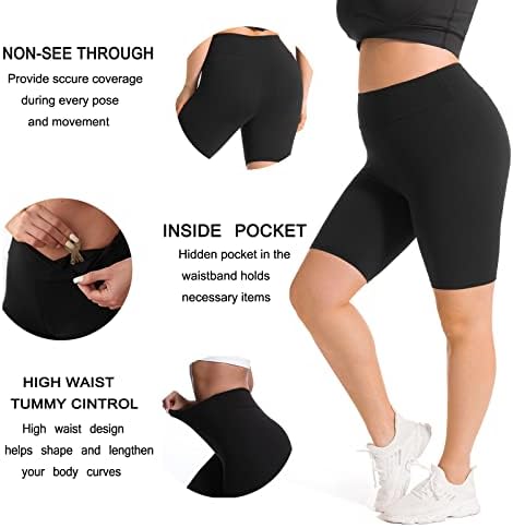 Huyichen Plus Size Shime Shorters Shorts Shorts - חמאה רכה, מותניים גבוהים, מושלמים לחדר כושר, ריצה, יוגה וכל פעילות XL -4XL