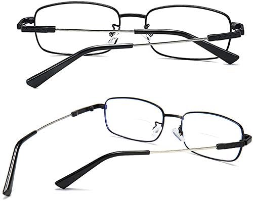 משקפי קריאה דו מוקדיים גברים כחול אור חסימת מחשב משקפיים טיטניום סגסוגת רגליים קורא שחור 1.5