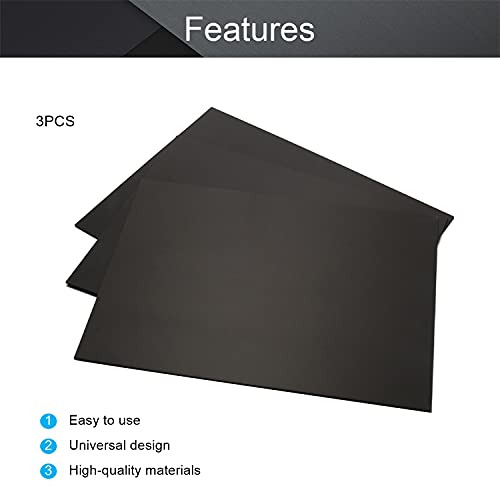 OTHMRO 3PCs גיליון PVC מורחב 15.75 *11.8 לוח PVC קשיח להדפסה שחור, 3/25 עבה קשיח קשיח קשיח PVC גיליון לוח קצף למצגות, שלטים, אומנות אומנות, מסגור, תצוגה