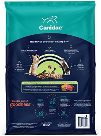 Canidae Premium Frod Cat Food וצרור מזון לחתולים רטובים, מתכון טונה משקל בריא- שקית 5 קילו, גזרים עם טונה, עוף ומקרל במרק- 2.46 גרם פחיות, ללא תבואה
