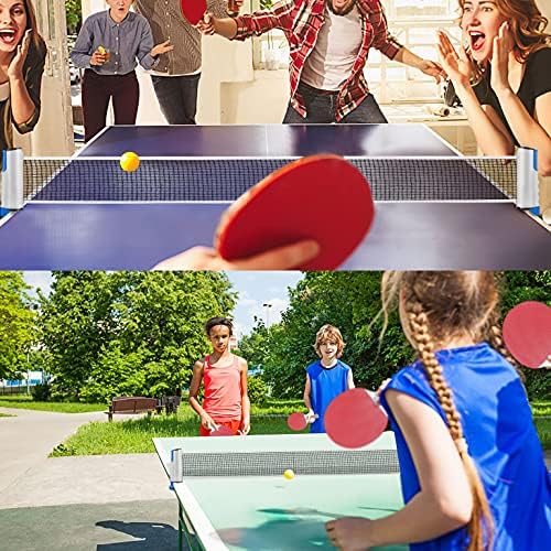סט טניס שולחן לייזר לייזר - משחק ספורט פנאי מקורה וחיצוני משפחתי - קל להתקנת נטו נשלף - כיף פינג פונג סט אביזרים לילדים ומבוגרים - 2 שחקן עם מארז אחסון