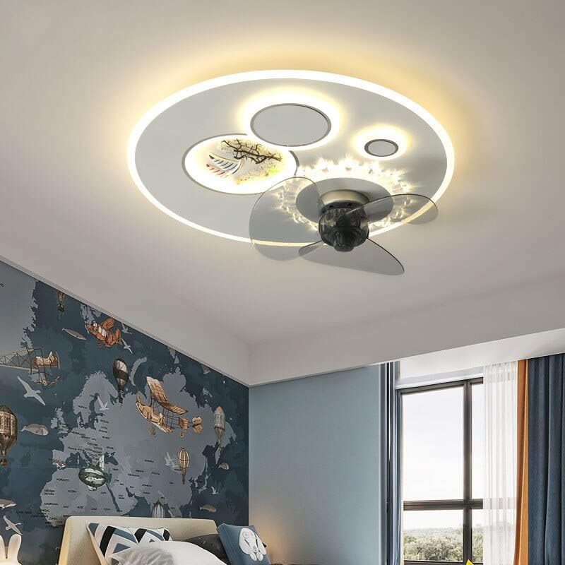 Chezmax LED מודרני אורות מאוורר מאוורר שלט רחוק תאורת תאורה חדר שינה חדר חדר חדר מנורת מאוור