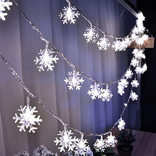 חג המולד 2 מ 'אורות תאורת LED מיתרים אורות פתית שלג אורות בית מכה מכה מכה דקור שלג פתית שלג בחום