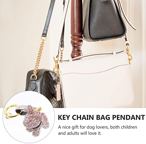 ריינסטון כלב מחזיק מפתחות בלינג גור מחזיק מפתחות תיק תרמיל תליית ריינסטון כלב תליון לילדה אישה