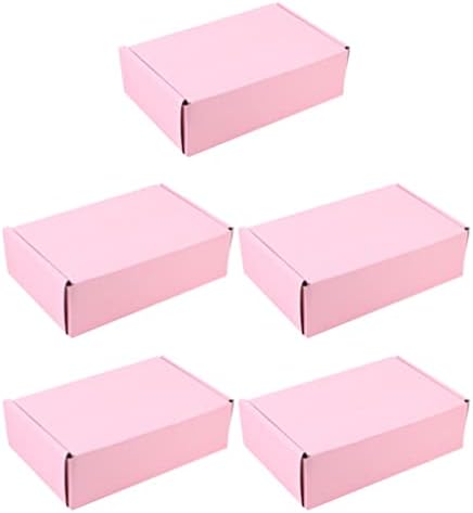 יארדווה נייר קופסות מתנה 5 יחידות גלי קרטון תיבת קטן חינם קופסות מתקפל מלבני נייר תיבת אריזה תיבת עבור דיוור אריזה מיילר עסקים שחור קופסות מתנה