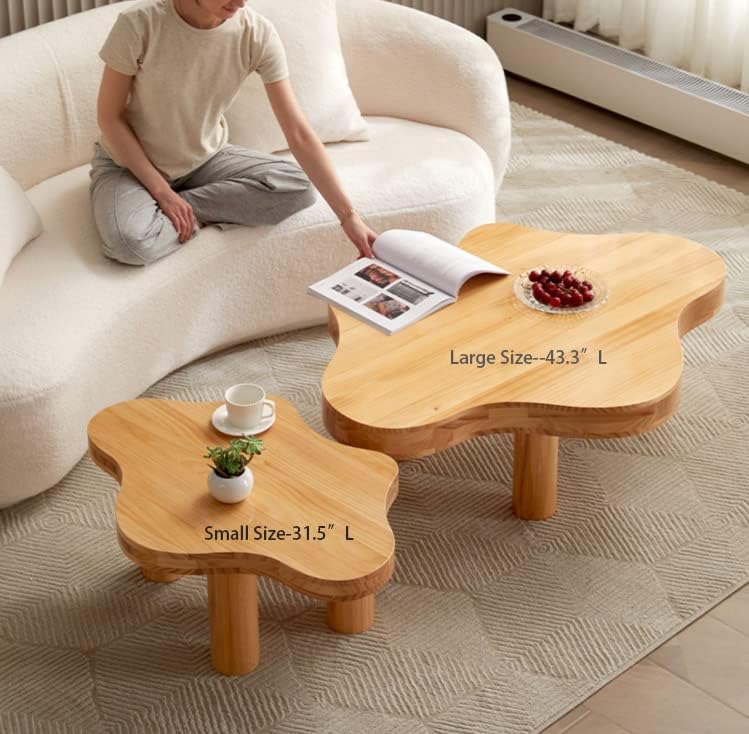 שולחן קפה מודרני אגוז מינו עם בסיס משולש, 31.5 אינץ 'על 22 אינץ' על 16 אינץ ' אמצע המאה מודרני שולחן קוקטייל קצר שולחן מרכזי לסלון, פטיו