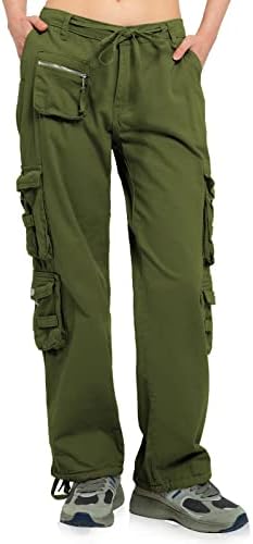 מכנסי מטען נשים מכנסי מטען טקטי טקטי עם 9 כיסים כותנה מכנסי עבודה צבאית צבאית צבאית מכנסיים