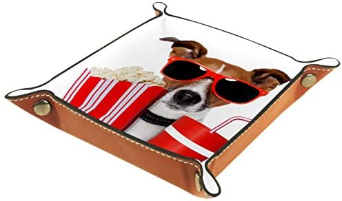 Lyetny חמוד מארגן כלבי בעלי חיים מגש אחסון קופסת מיטה מיטה קאדי שולחן עבודה מגש החלפת ארנק מפתח קופסת מטבעות מגש מגש אחסון, 20.5x20.5 סמ