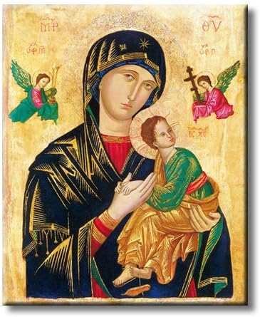 יצירות אמנות דקור שלנו אמא של תמידית לעזור הבתולה הקדושה מרי תמונה על נמתח בד קיר אמנות, מוכן לתלות!