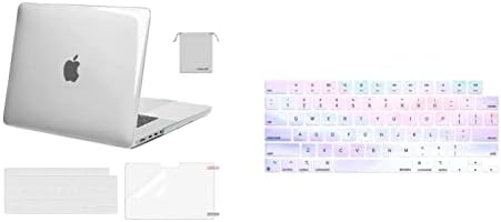Mosiso תואם ל- MacBook Pro 16 אינץ 'מארז 2021 שחרור A2485 M1 Pro / M1 MAX, פלסטיק פלסטיק קשיח ומקלדת עור ומגן מסך ושקית אחסון, עננים צלולים וצבעוניים