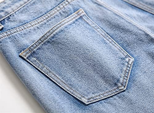 מכנסי ג'ינס במצוקה קרועה של גברים הרסו מכנסי ג'ינס נמתחים רזים ומכנסיים וינטג 'היפ הופ שטוף חורים ז'אן