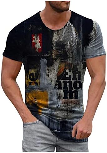 חולצות טש חולצות של Beuu לגברים 3D מודפסים שרוול קצר צוואר צוואר עגול חולצות טריקו מזדמן של גברים בקיץ גודל פלוס גודל