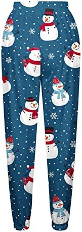 מכנסי טרנינג תחתונים של חג המולד לנשים עם כיסים מותניים גבוהים המותניים מכנסיים מכנסיים מכנסיים