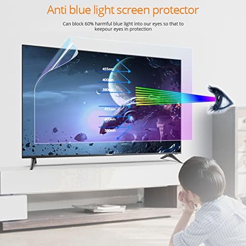 אור כחול אנטי 32-75 אינץ 'מגן על מסך טלוויזיה, אנטי- UV/אנטי-גלגול/אנטי-סקרט סרט מסנן אולטרה-ברור לסינון LCD, LED, OLED & QLED 4K HDTV/A/47 אינץ' 1044x590 ממ