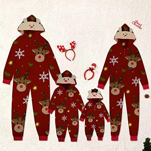 פיג'מה חורפית תואמת לחג המולד, פיג'מה משפחתית תואמת תלבושת לחג המולד מתנות מתנות תואמות נשים הורה-ילד מו