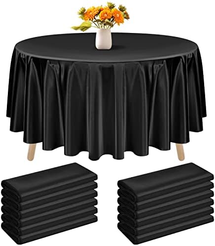 12 יחידות 108 אינץ עלה זהב עגול סאטן מפת שולחן פרימיום משיי שולחן בד חלק בד מפת שולחן כיסוי בהיר סיקלי סאטן מפות לחתונה מסיבת אירועים גדול אירוע מטבח אוכל שולחן מכסה
