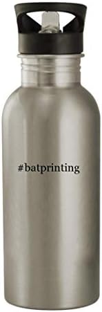 מתנות Knick Knack Batprinting - בקבוק מים נירוסטה 20oz, כסף