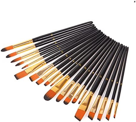מוט עץ שחור פלויינם 5 סטים של מברשות צבעי מים מברשות ציור ניילון ציור ציור לאמנות סטודנט (צבע: E, גודל