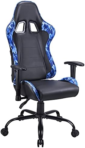 Subsonic - כיסא משחק ארגונומי משענת גב/משענות כוונון - כיסא גיימר כוח מלחמה כחול ושחור