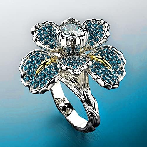 טבעת נישואין לנשים פרחי אופנה מעוקב זירקוניה טבעת אירוס