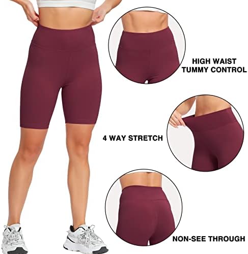 טבעי רגשות 4 חבילה מכנסיים אופנוענים לנשים-8 אימון ספורט חדר כושר ספורט יוגה מכנסיים מכנסיים גבוהים מותניים מכנסי רכיבה