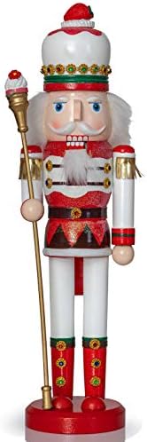 חג המולד תות צעצוע חייל מפצח אגוזים - עץ תות כובע עם הקאפקייקס שרביט מלך נושא חג המולד מפצח אגוזים איור חג קישוט