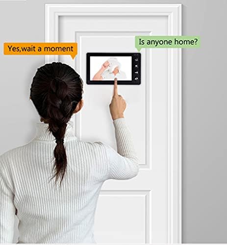 מערכת טלפון דלת אינטרקום וידאו קווית 7 אינץ ' 2 צגים עם פעמון חיצוני מצלמה תומכת בזיהוי תנועה לאבטחה בבית