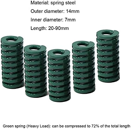 קפיצי דחיסה מתאימים לרוב התיקון I 1 עובש ירוק קפיץ דחיסת חותמת למות קפיץ כבד בקוטר חיצוני 14 ממ x קוטר פנימי 7 ממ x אורך 20-90 ממ
