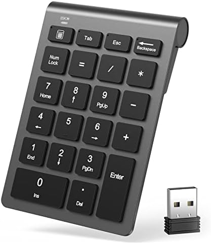 22 מפתחות נייד מקלדת הרחבות עם 2.4 ג ' יגה הרץ מקלט עבור 10 מפתח חשבונאות פיננסית הזנת נתונים, משטח פרו, מחשב נייד, שולחן עבודה, מחשב, נייד