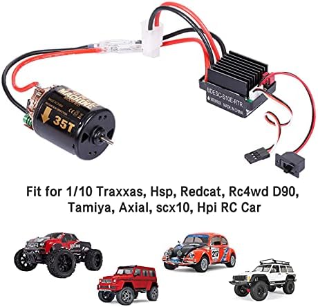 Huiop 5-Slot 540 35T מנוע מוברש w/ 60a ESC עבור 1/10 HSP Redcat D90 Axial SCX10 HPI RC מכונית, מנוע