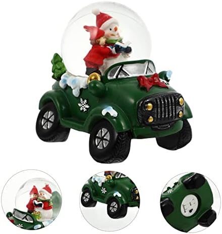 Besportble 1 pc מכונית כדור קריסטל סנטה סנטה שלג חג המולד עיצוב מלאכה עיצוב חורף גלובוס שלג צעצוע משאית חורף תפאורה לידה ביתית שלג גלובוס שולחן קישוט