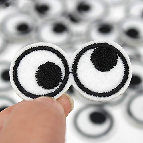 יילולו 20 יחידות טלאי עיניים שחור/לבן ברזל טלאי רקום על תפירה מדבקות אפליקציות טלאי לג'קטים בגדים אביזרי DIY