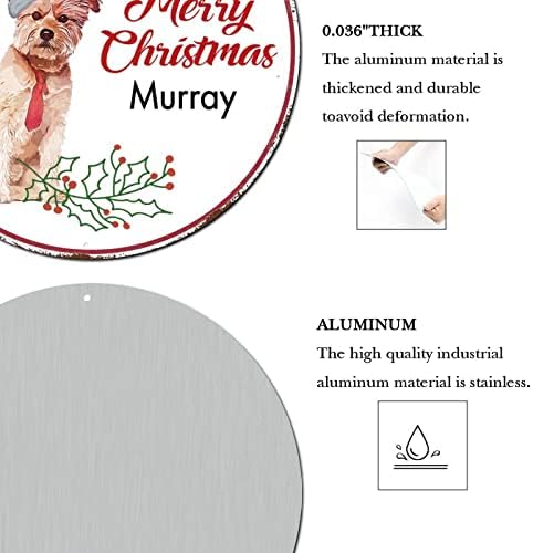 שלט זר משאית אדומה כלב בכובע קרדינלס זר עגול שלט פח קיר עיצוב קיר חג המולד שלטי פח מסוגננים במצוקה לחנות חווה מרפסת חנות קיר עיצוב 9 אינץ '