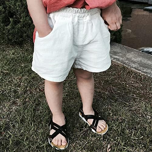 Acsuss Kids Boys תלבושת קיץ תלבושת אלסטית מותניים כותנה מכנסי כושר אימון כושר