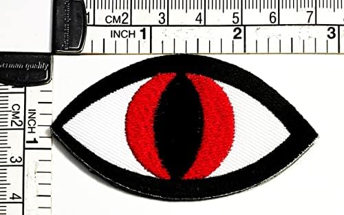 שטן אדום רע קריקטורה אופנה תיקון עיני גלגל העין מדבקת קרפט תיקוני אפליקציה עשה זאת בעצמך רקום לתפור ברזל על תיקון סמל בגדי תלבושות אבזר תפירה