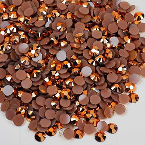 Blingirl Copper Jelly AB Rhiningesones 4 mM, 10000 יח 'רופף רוז רוז זהב שרף ריינסטון SS16 Bling Diamond Cut Stone for Rumblers, נעליים, אמנות ציפורניים, פרויקטים של DIY